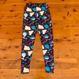 Leggings Depot - Under the Sea - Stingray, Sea Turtle, Whale- Never worn!